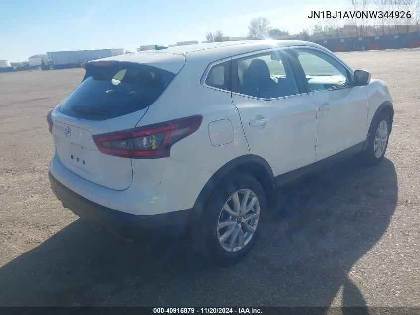 2022 Nissan Rogue Sport S Fwd Xtronic Cvt VIN: JN1BJ1AV0NW344926 Lot: 40915879