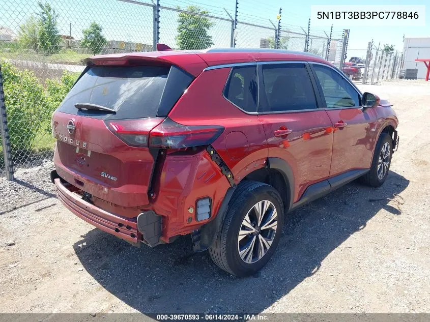 2023 Nissan Rogue Sv Intelligent Awd VIN: 5N1BT3BB3PC778846 Lot: 39670593