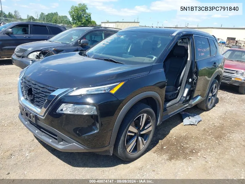 2023 Nissan Rogue Sl Intelligent Awd VIN: 5N1BT3CB3PC791840 Lot: 40074747