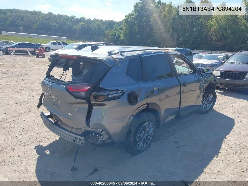 2023 Nissan Rogue S Intelligent Awd VIN: 5N1BT3AB4PC894204 Lot: 40288645