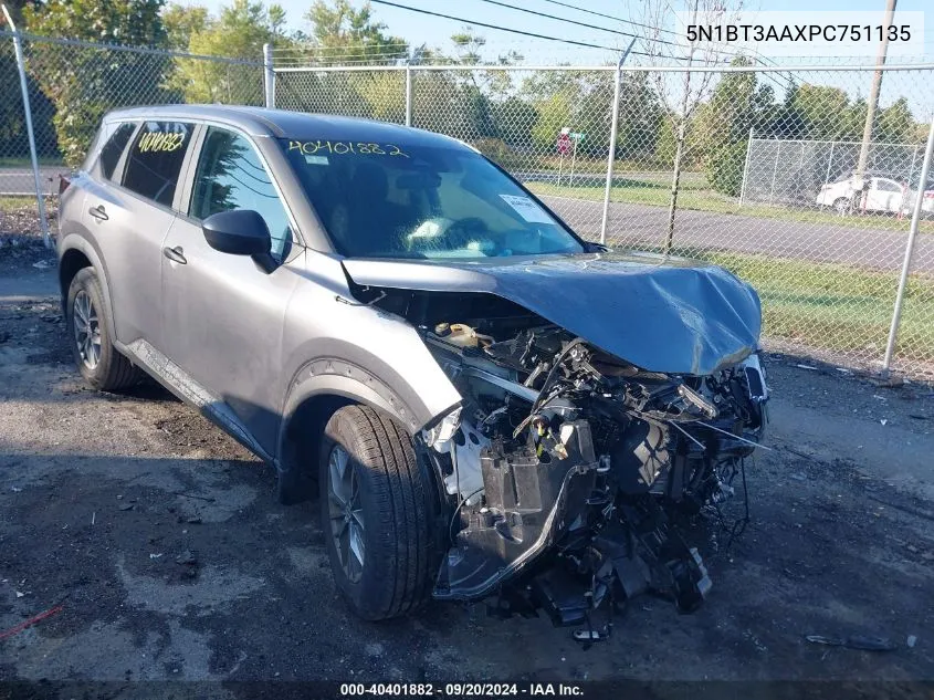 2023 Nissan Rogue S Fwd VIN: 5N1BT3AAXPC751135 Lot: 40401882