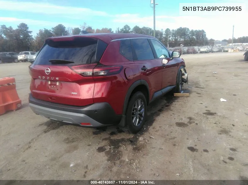 2023 Nissan Rogue S Intelligent Awd VIN: 5N1BT3AB9PC739955 Lot: 40743857