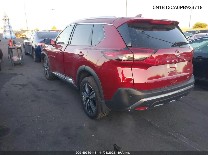 2023 Nissan Rogue Sl Fwd VIN: 5N1BT3CA0PB923718 Lot: 40750115