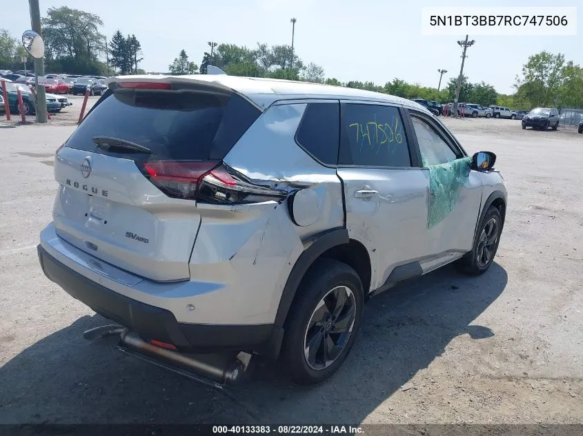 2024 Nissan Rogue Sv Intelligent Awd VIN: 5N1BT3BB7RC747506 Lot: 40133383