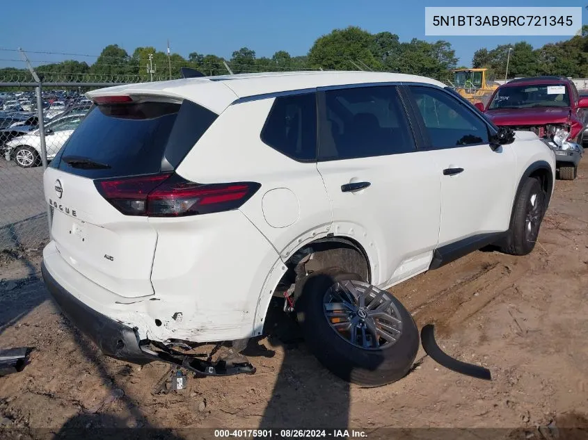 2024 Nissan Rogue S Intelligent Awd VIN: 5N1BT3AB9RC721345 Lot: 40175901