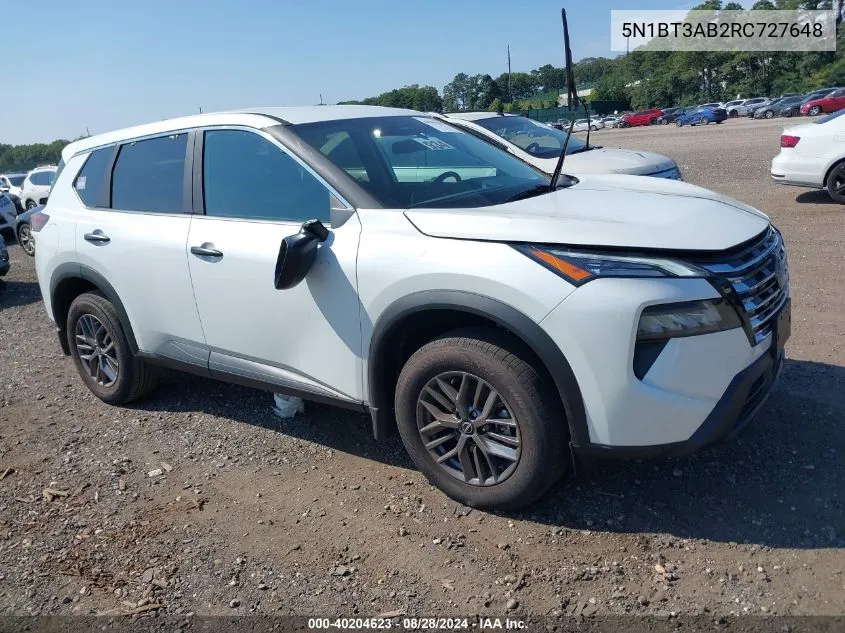 2024 Nissan Rogue S Intelligent Awd VIN: 5N1BT3AB2RC727648 Lot: 40204623