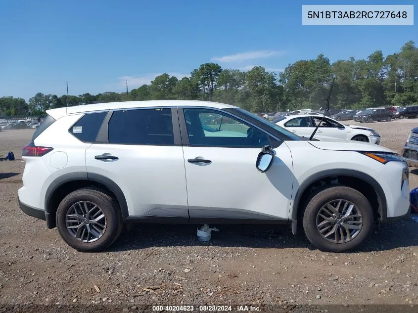 2024 Nissan Rogue S Intelligent Awd VIN: 5N1BT3AB2RC727648 Lot: 40204623