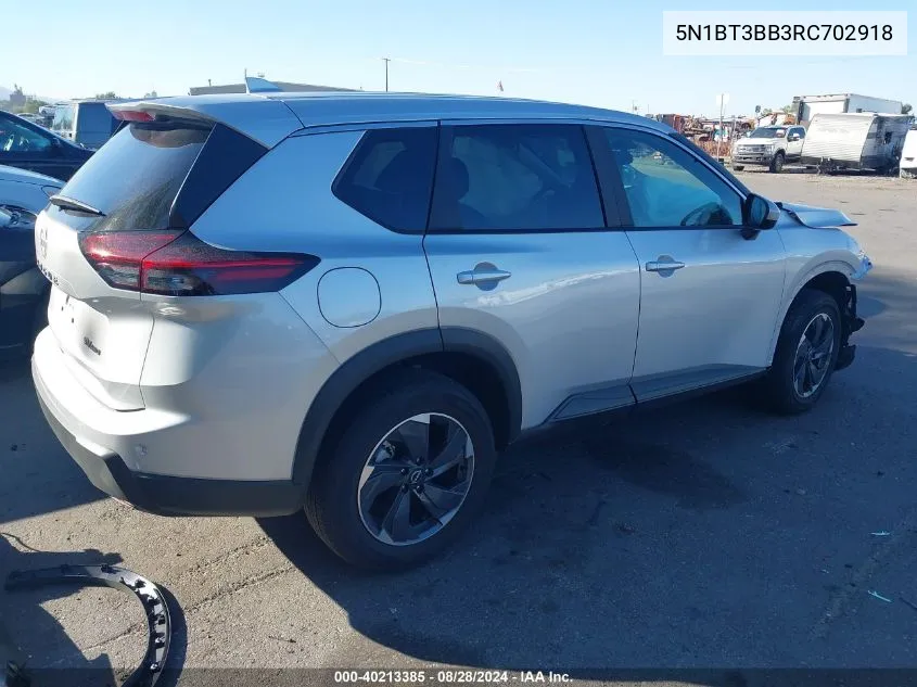 2024 Nissan Rogue Sv Intelligent Awd VIN: 5N1BT3BB3RC702918 Lot: 40213385