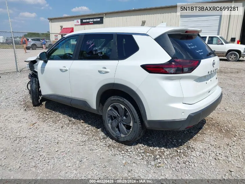 2024 Nissan Rogue Sv Fwd VIN: 5N1BT3BAXRC699281 Lot: 40220428