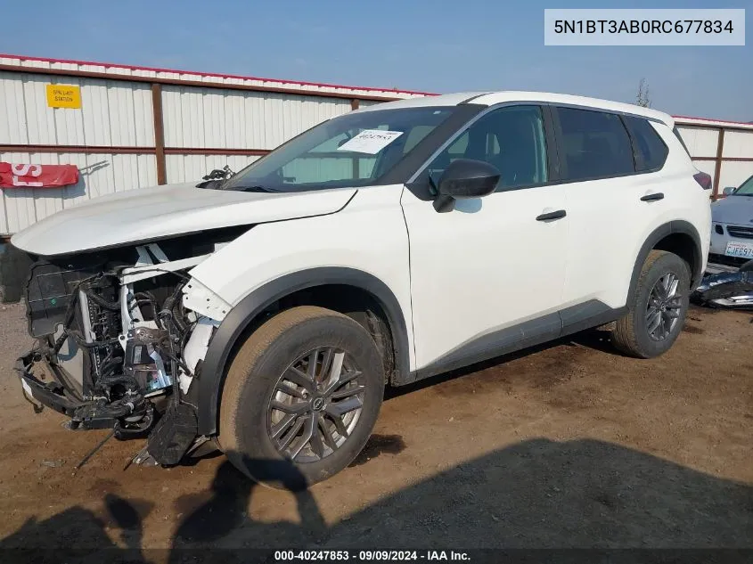 2024 Nissan Rogue S Intelligent Awd VIN: 5N1BT3AB0RC677834 Lot: 40247853