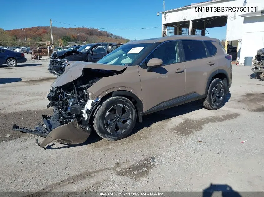 2024 Nissan Rogue Sv Intelligent Awd VIN: 5N1BT3BB7RC750101 Lot: 40743729