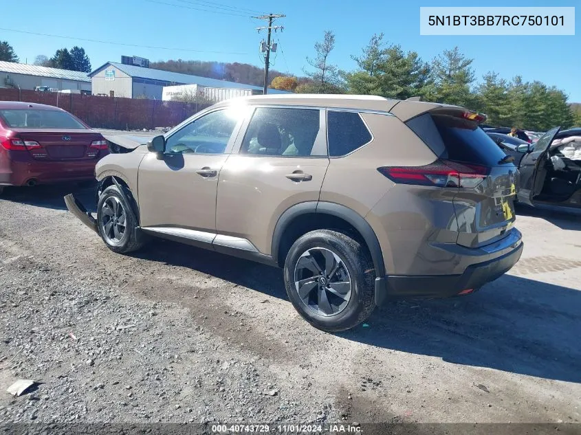 2024 Nissan Rogue Sv Intelligent Awd VIN: 5N1BT3BB7RC750101 Lot: 40743729