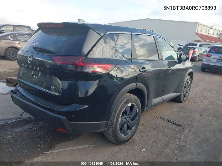 2024 Nissan Rogue Sv Fwd VIN: 5N1BT3BA0RC708893 Lot: 40821048