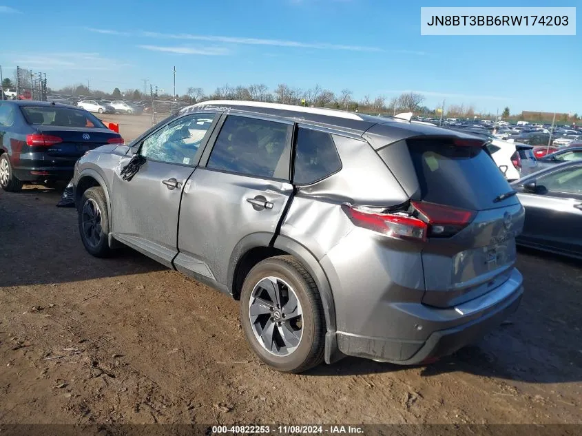 2024 Nissan Rogue Sv Intelligent Awd VIN: JN8BT3BB6RW174203 Lot: 40822253