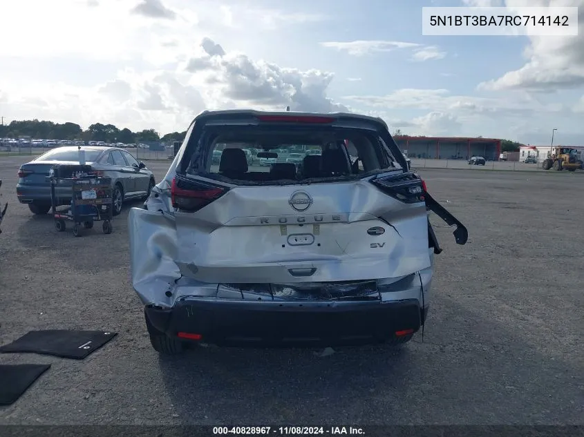 2024 Nissan Rogue Sv Fwd VIN: 5N1BT3BA7RC714142 Lot: 40828967