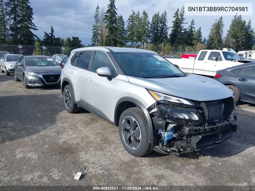 2024 Nissan Rogue Sv Intelligent Awd VIN: 5N1BT3BB9RC704981 Lot: 40922021