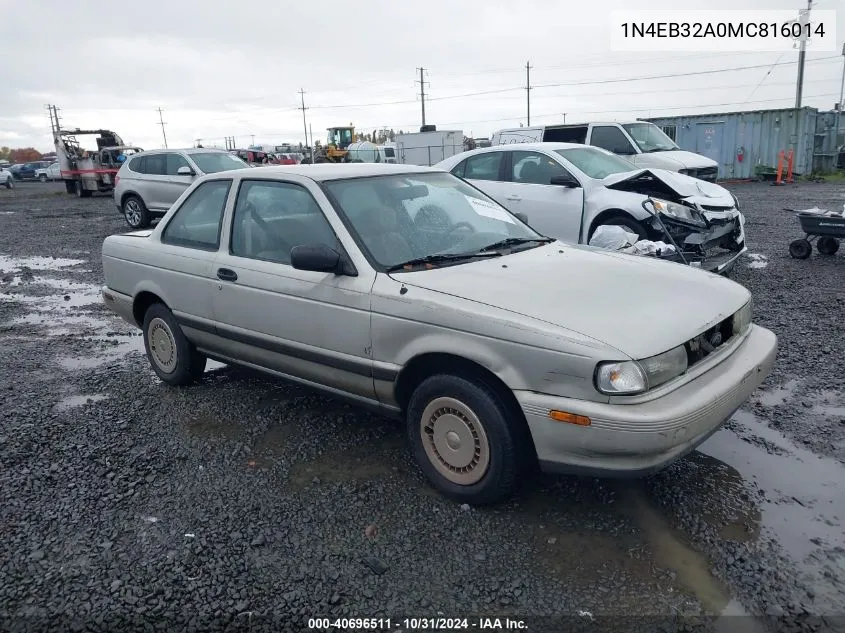 1991 Nissan Sentra VIN: 1N4EB32A0MC816014 Lot: 40696511