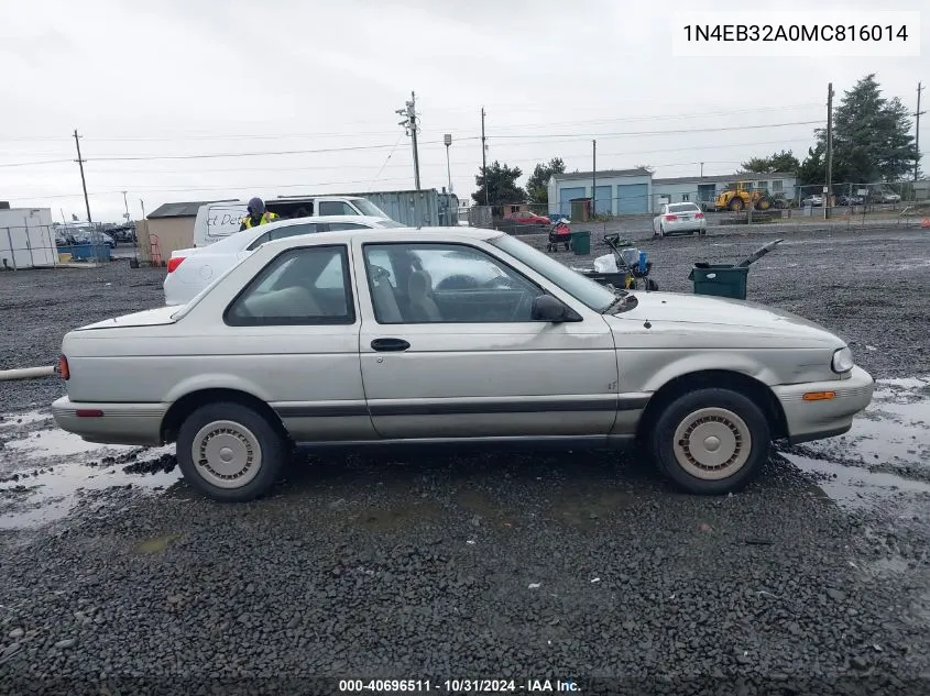 1991 Nissan Sentra VIN: 1N4EB32A0MC816014 Lot: 40696511