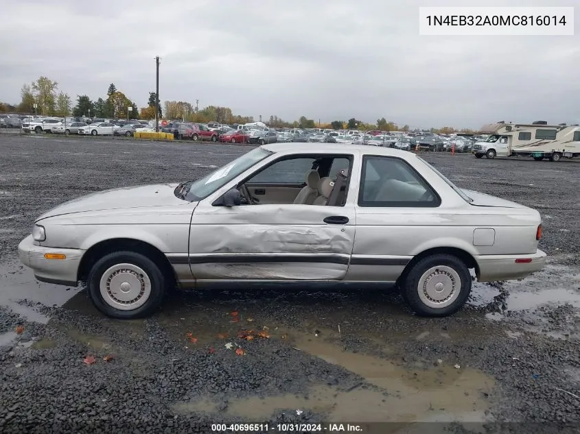 1991 Nissan Sentra VIN: 1N4EB32A0MC816014 Lot: 40696511