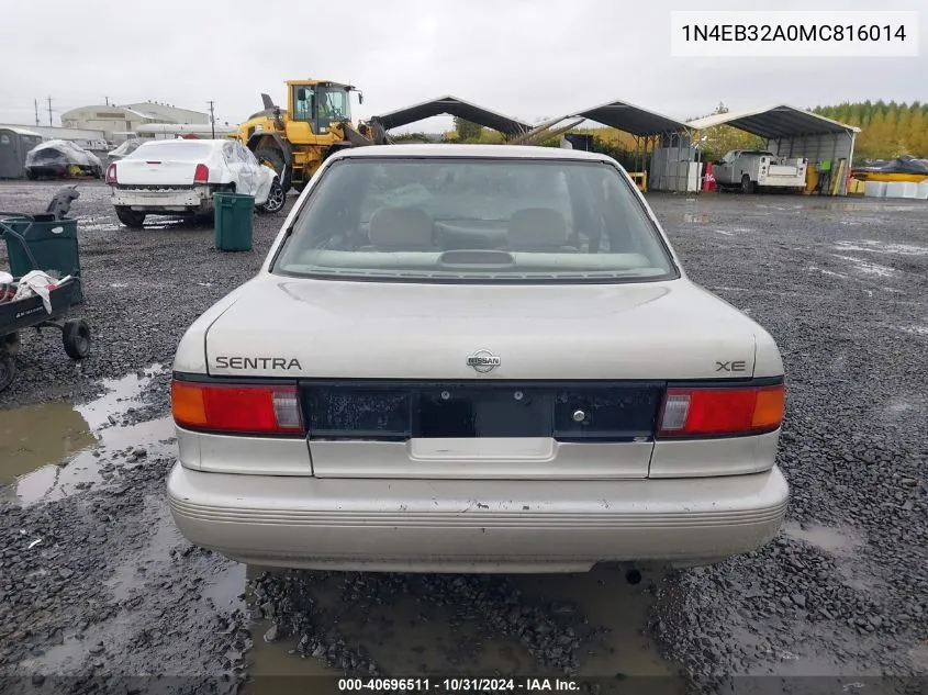 1991 Nissan Sentra VIN: 1N4EB32A0MC816014 Lot: 40696511