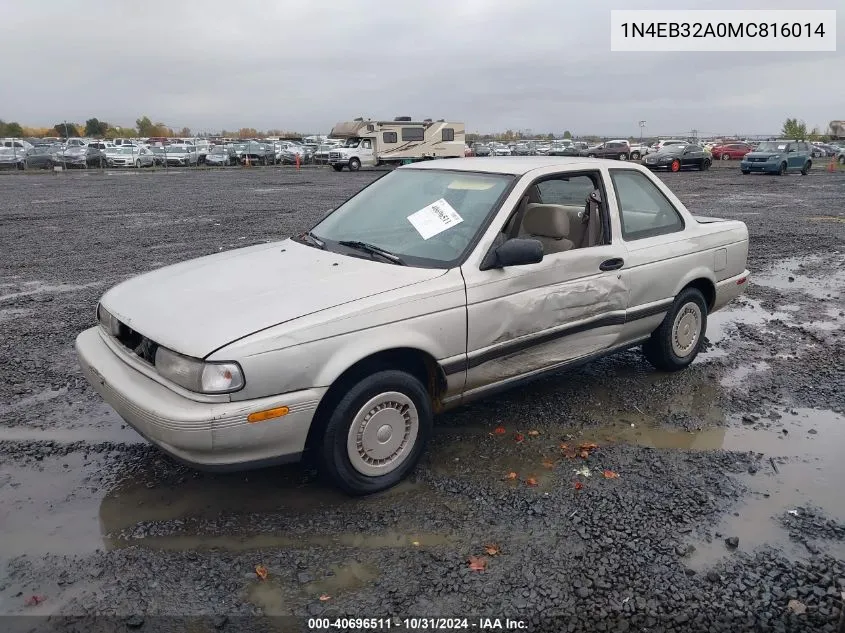 1991 Nissan Sentra VIN: 1N4EB32A0MC816014 Lot: 40696511