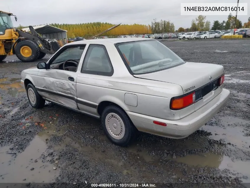 1991 Nissan Sentra VIN: 1N4EB32A0MC816014 Lot: 40696511