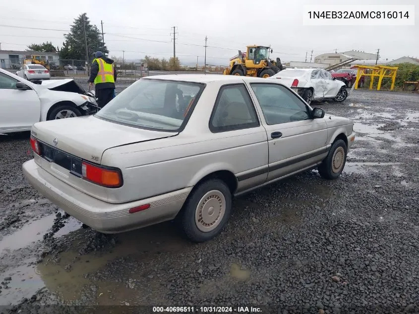 1991 Nissan Sentra VIN: 1N4EB32A0MC816014 Lot: 40696511