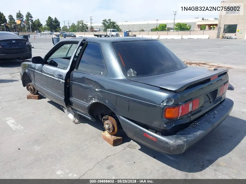 1992 Nissan Sentra Se-R VIN: 1N4GB32A2NC755002 Lot: 39495432