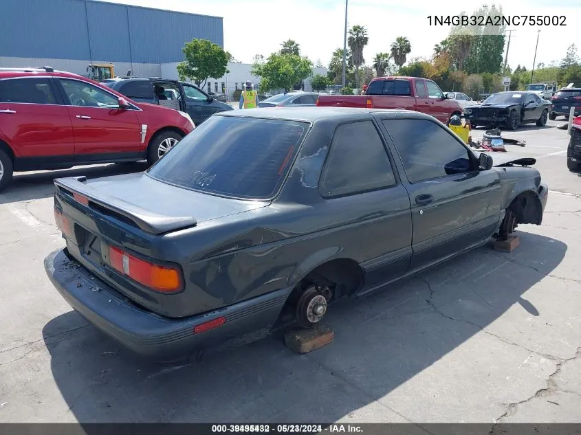 1992 Nissan Sentra Se-R VIN: 1N4GB32A2NC755002 Lot: 39495432