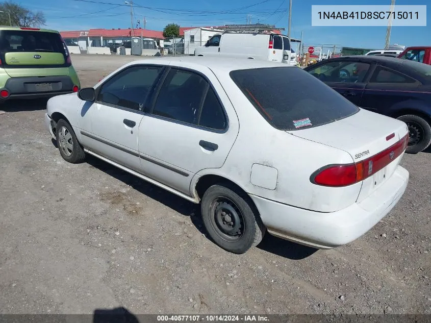 1995 Nissan Sentra Xe/Gxe/Gle VIN: 1N4AB41D8SC715011 Lot: 40577107