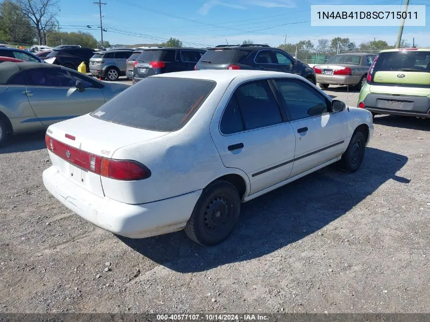 1995 Nissan Sentra Xe/Gxe/Gle VIN: 1N4AB41D8SC715011 Lot: 40577107