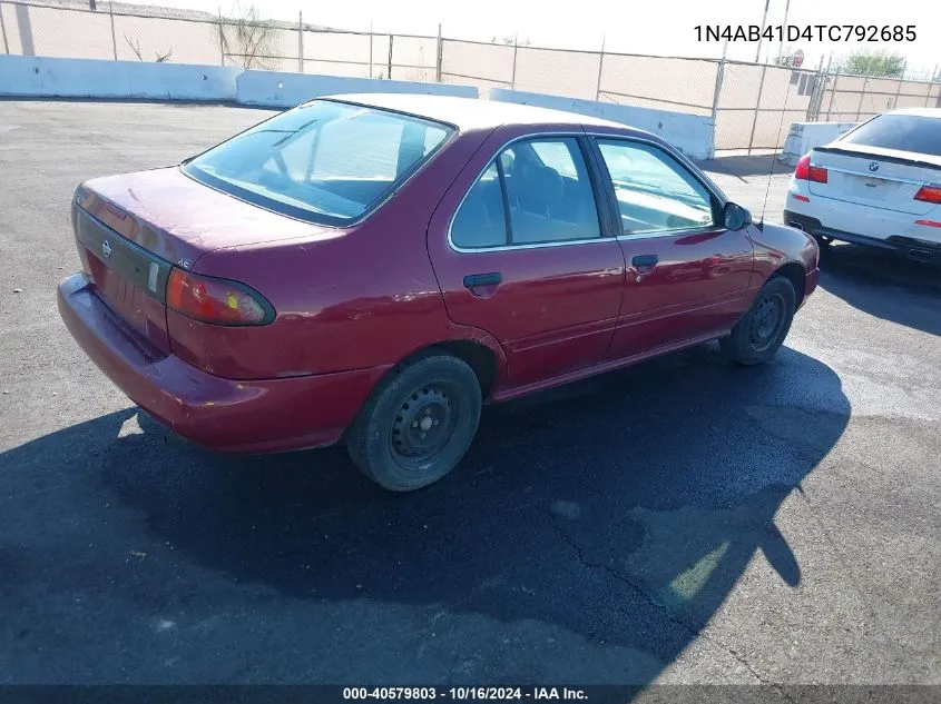 1996 Nissan Sentra E/Xe/Gxe/Gle VIN: 1N4AB41D4TC792685 Lot: 40579803