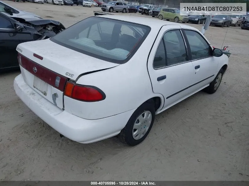 1996 Nissan Sentra E/Xe/Gxe/Gle VIN: 1N4AB41D8TC807253 Lot: 40705595