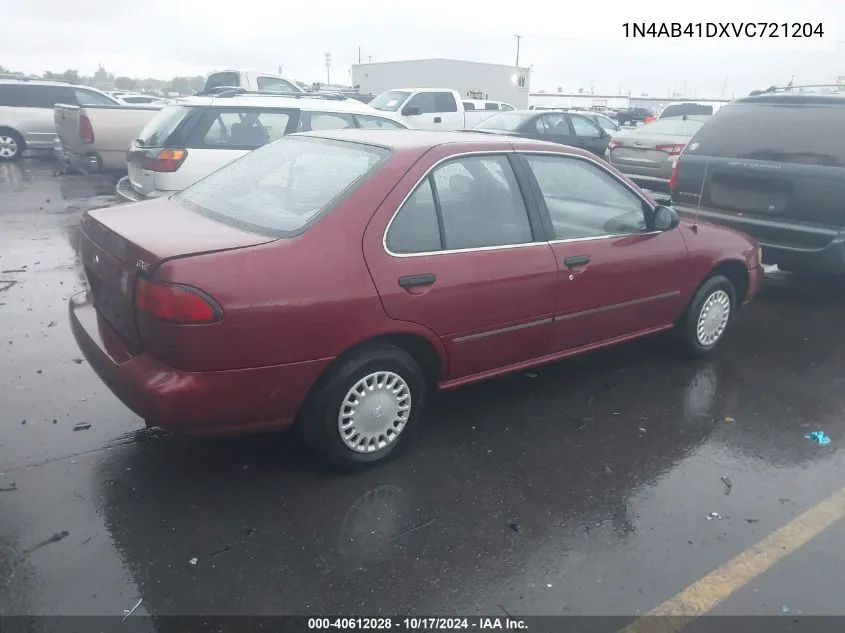 1997 Nissan Sentra Gle/Gxe/Xe VIN: 1N4AB41DXVC721204 Lot: 40612028