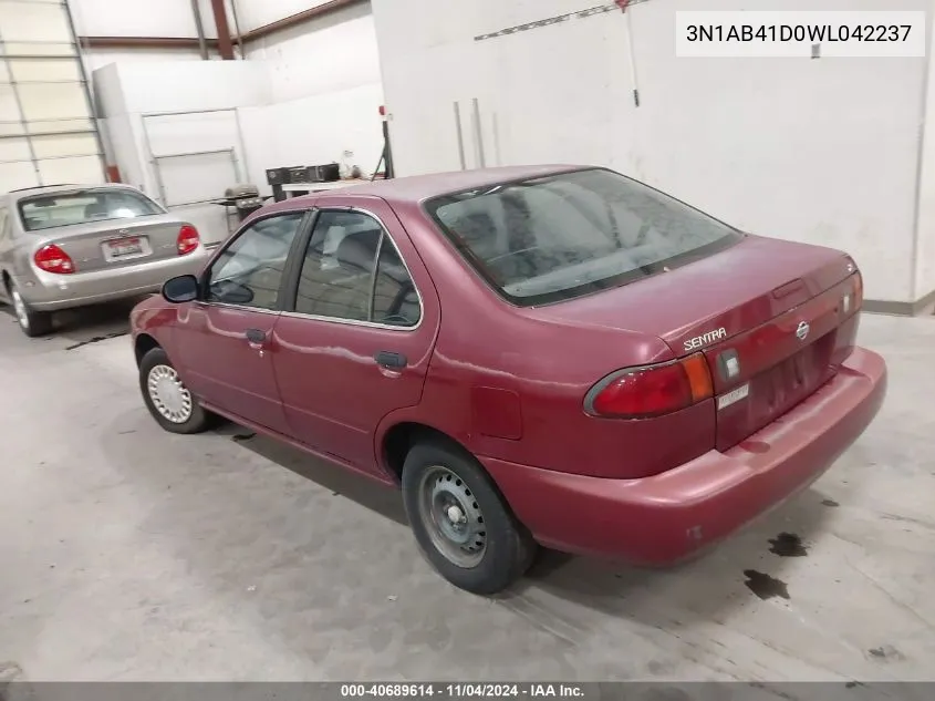 1998 Nissan Sentra Xe/Gxe VIN: 3N1AB41D0WL042237 Lot: 40689614