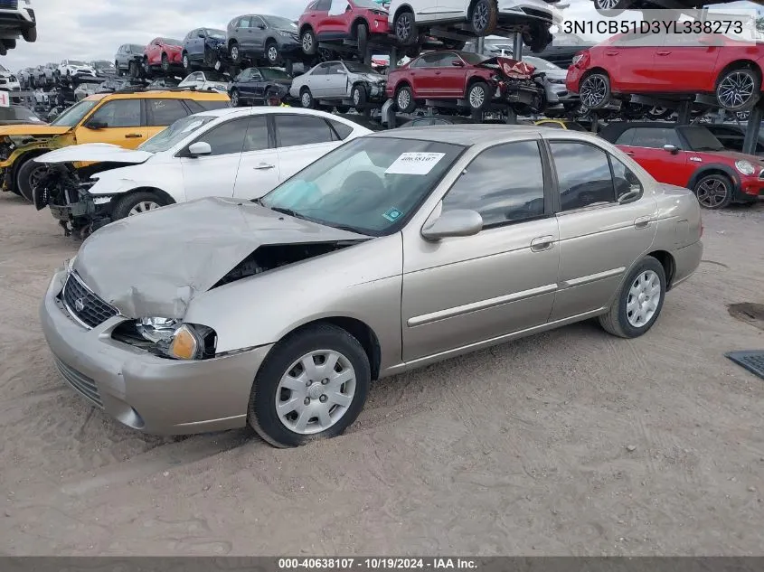 2000 Nissan Sentra Xe/Gxe VIN: 3N1CB51D3YL338273 Lot: 40638107