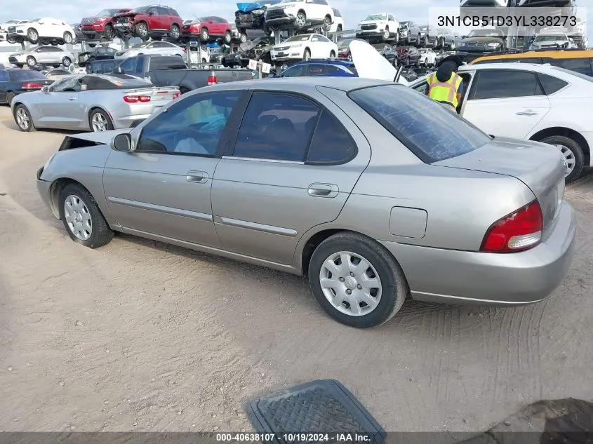 2000 Nissan Sentra Xe/Gxe VIN: 3N1CB51D3YL338273 Lot: 40638107