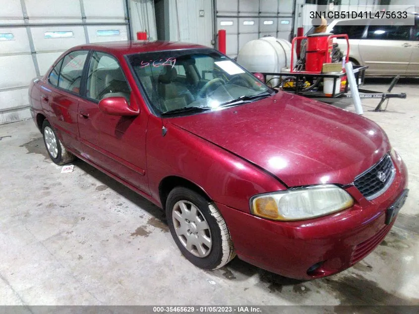 2001 Nissan Sentra Gxe VIN: 3N1CB51D41L475633 Lot: 35465629