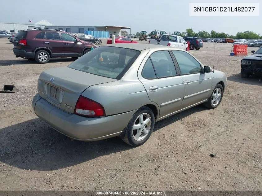 2001 Nissan Sentra Gxe VIN: 3N1CB51D21L482077 Lot: 39740663