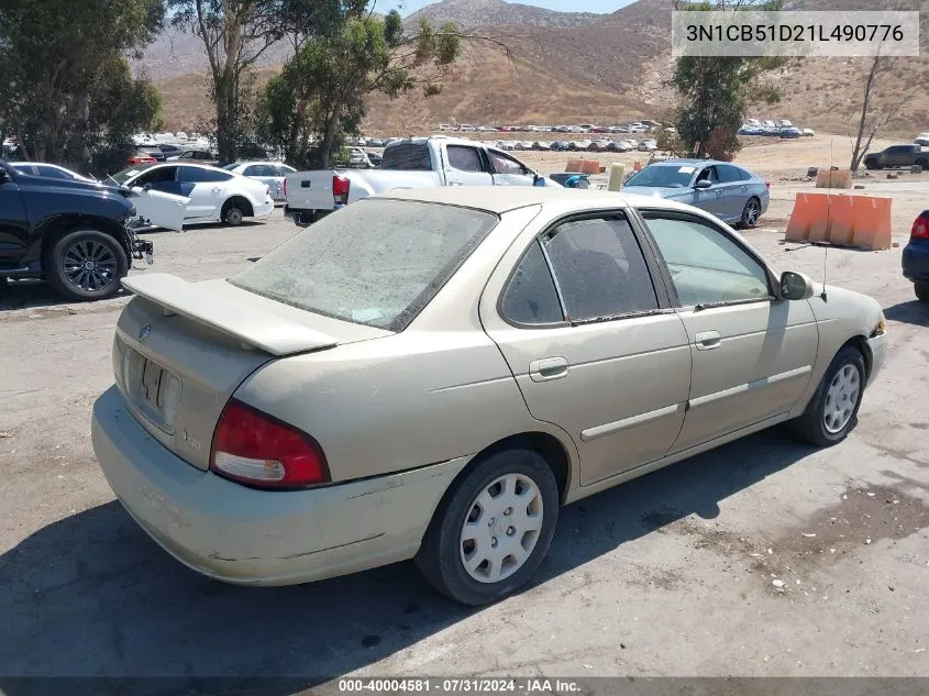 2001 Nissan Sentra Gxe VIN: 3N1CB51D21L490776 Lot: 40004581