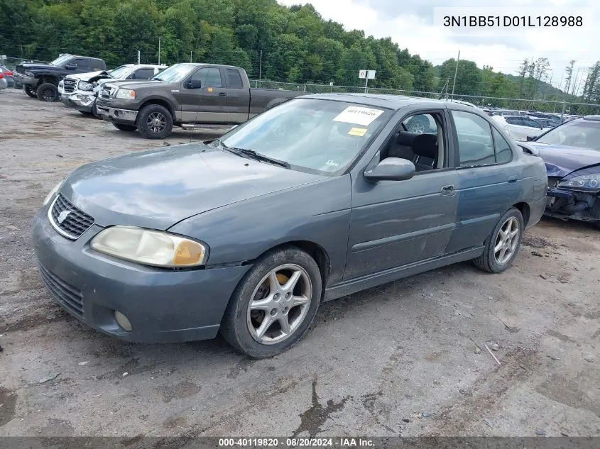 2001 Nissan Sentra Se VIN: 3N1BB51D01L128988 Lot: 40119820