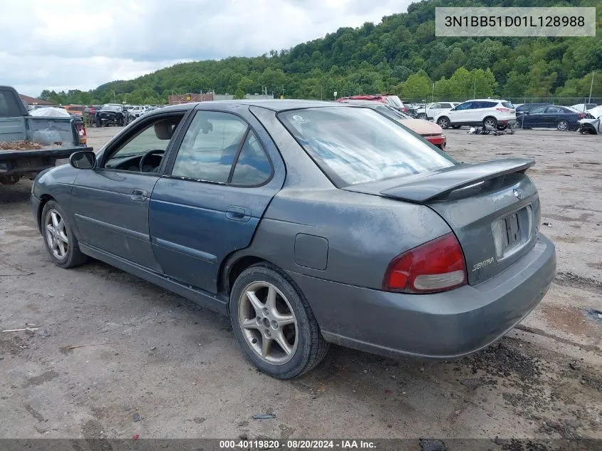 2001 Nissan Sentra Se VIN: 3N1BB51D01L128988 Lot: 40119820