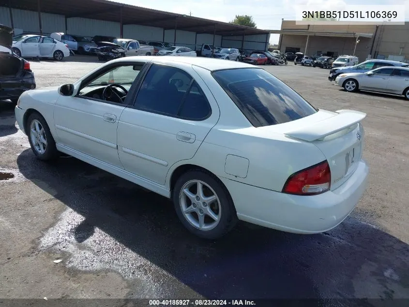 2001 Nissan Sentra Se VIN: 3N1BB51D51L106369 Lot: 40185927