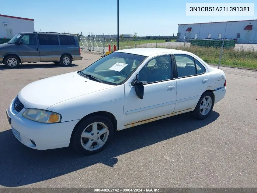 3N1CB51A21L391381 2001 Nissan Sentra Gxe