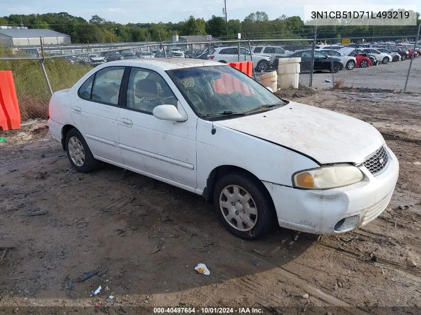 2001 Nissan Sentra Gxe VIN: 3N1CB51D71L493219 Lot: 40497654