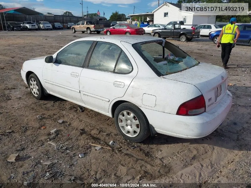 2001 Nissan Sentra Gxe VIN: 3N1CB51D71L493219 Lot: 40497654