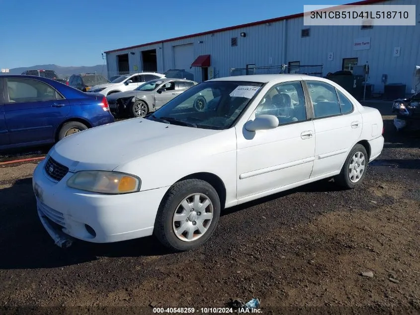 2001 Nissan Sentra Gxe VIN: 3N1CB51D41L518710 Lot: 40548259