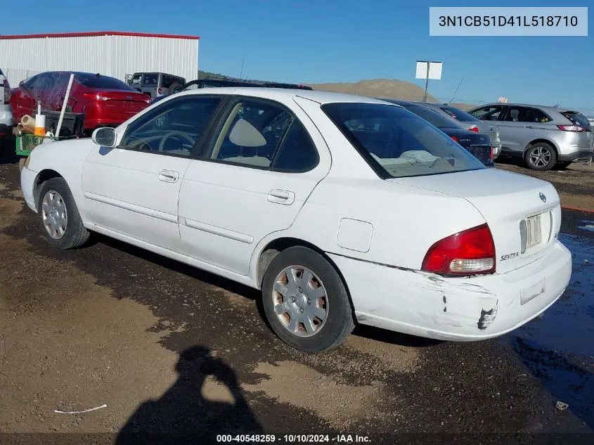 2001 Nissan Sentra Gxe VIN: 3N1CB51D41L518710 Lot: 40548259