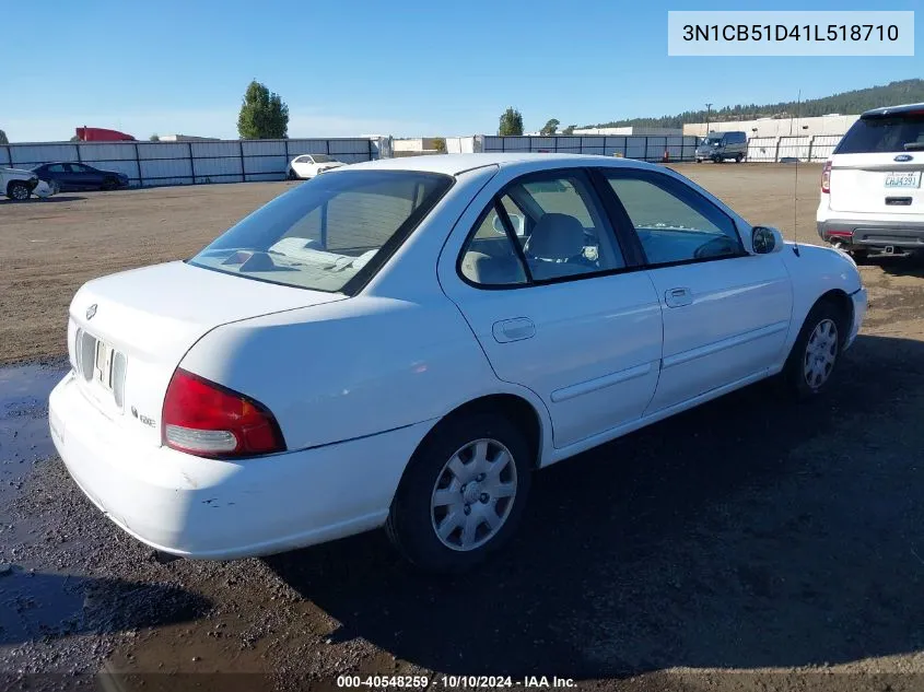 2001 Nissan Sentra Gxe VIN: 3N1CB51D41L518710 Lot: 40548259