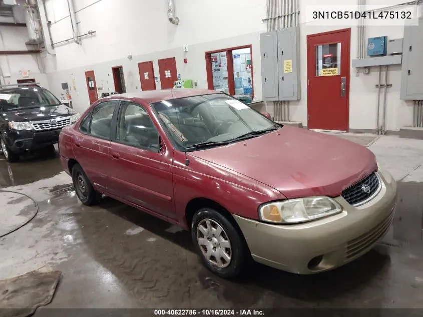 2001 Nissan Sentra Gxe VIN: 3N1CB51D41L475132 Lot: 40622786